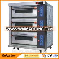 Baketstar 40 * 60CM / 46 * 66CM / 46 * 72CM 3 Deck 9 trays gas oven / tier oven